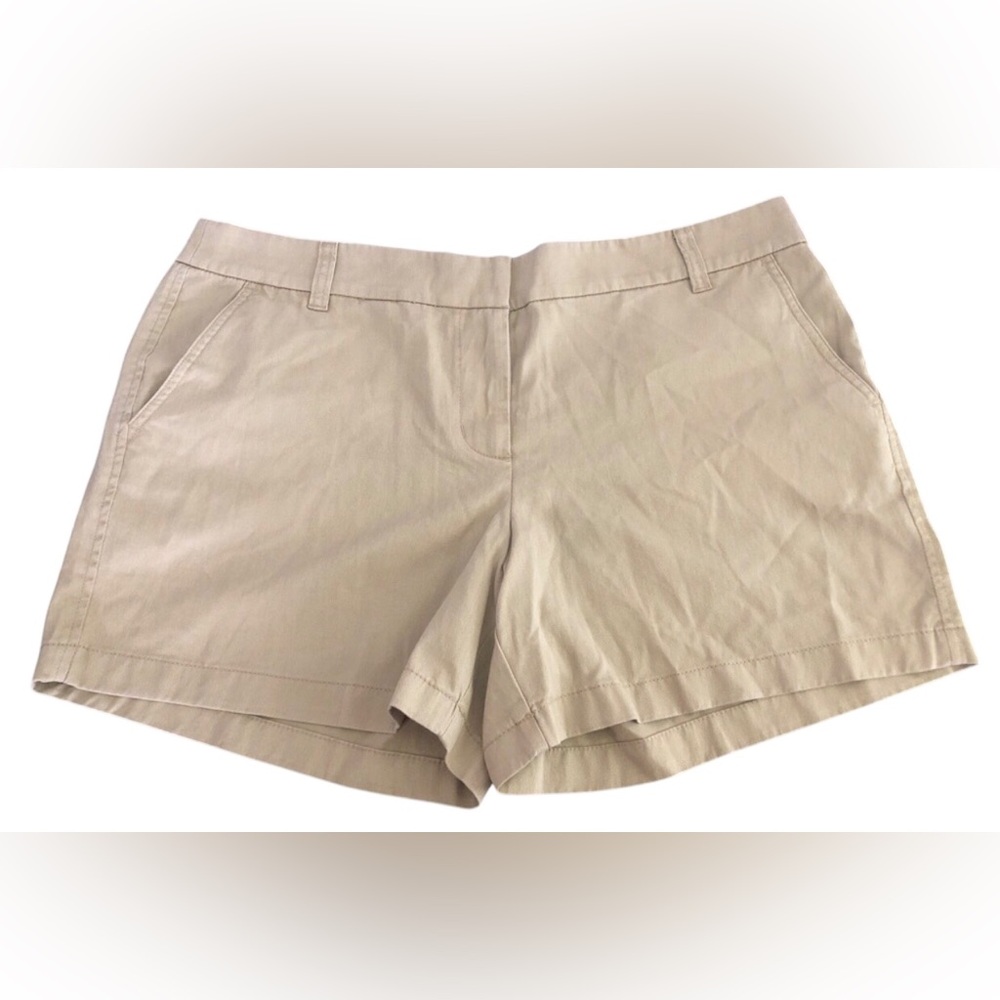 Women's J. Crew Chino Shorts Size 5” Khaki Pockets Outdoor Summer Beach Vacation